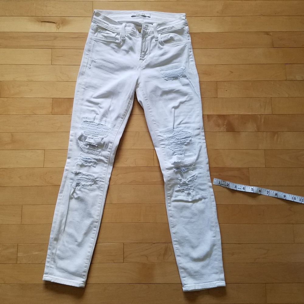 J Brand White Ripped Jeans
